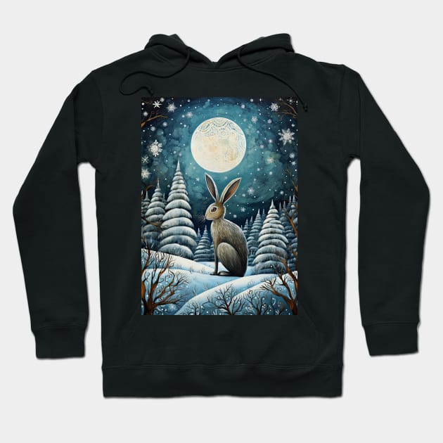 Moonlit Reverie: The Hare's Serenity Hoodie by thewandswant